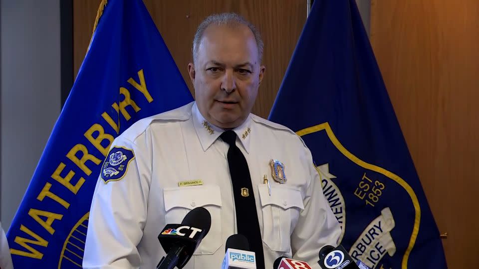 Waterbury Chief of Police Fred Spagnolo speaks Thursday during a news conference in Waterbury, Connecticut. - WFSB