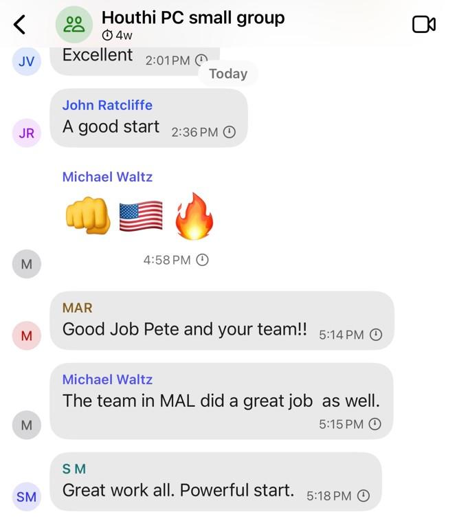 Screenshot of a group chat