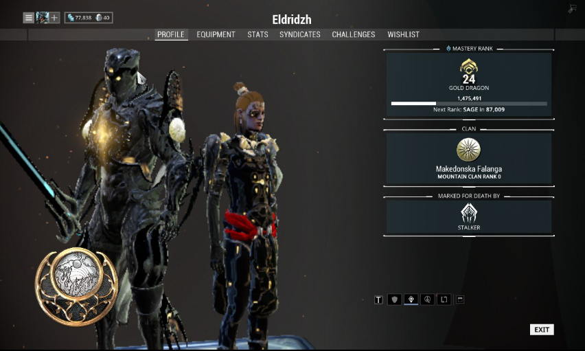 Warframe Eldridzh with Ash Prime skin and Operator cosmetics скриншот од лична архива на Иван Стојановски